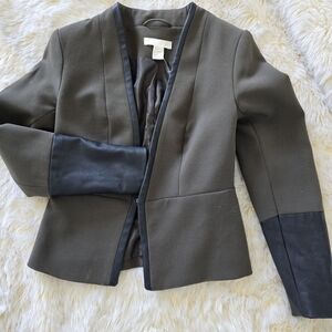 H&M fitted blazer with leather details